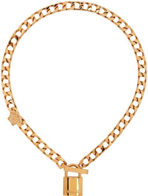 are versace jewelry real gold|Versace lock statement necklace.